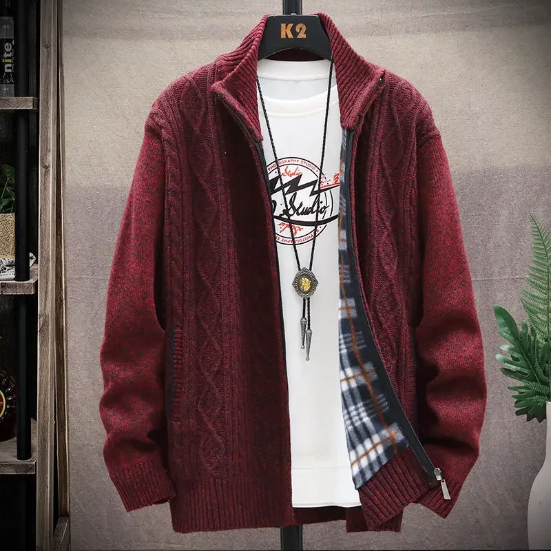 Men's Sweaters Korean Fashion Knitted Cardigan Male Thick Autumnr and Winter Jackets Woven Cheap Streetwear Cable Original Y2k