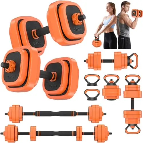 Adjustable Dumbbell Set – Free Weights for Home Gym Workouts | 45/65/85lbs, 4-in-1 Fitness Equipment with Connector