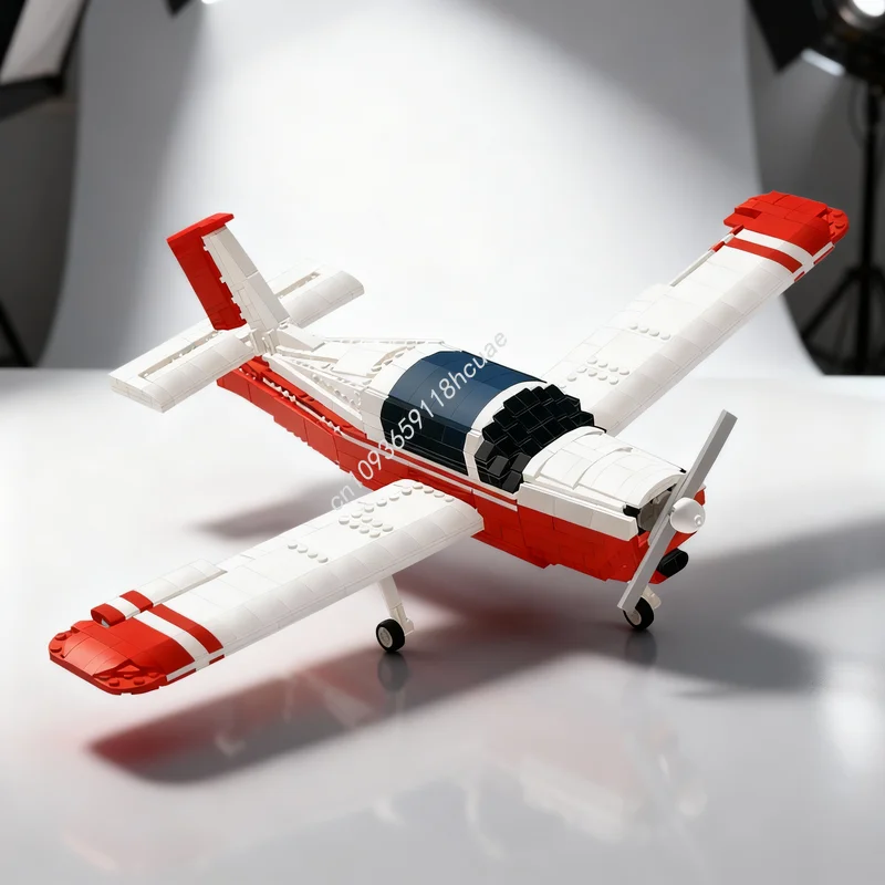 1178 peças MOC Morane Saulnier MS B Aeroporto da Cidade Modelo de Blocos de Montar Brinquedo Presente de Natal Arquitetura Educação Criativa