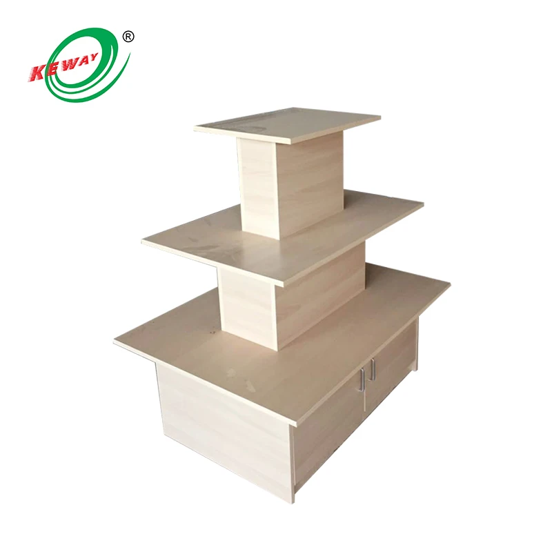 カスタマイズされたスーパーマーケット4段木製ディスプレイスタンド、プロモーションデスク