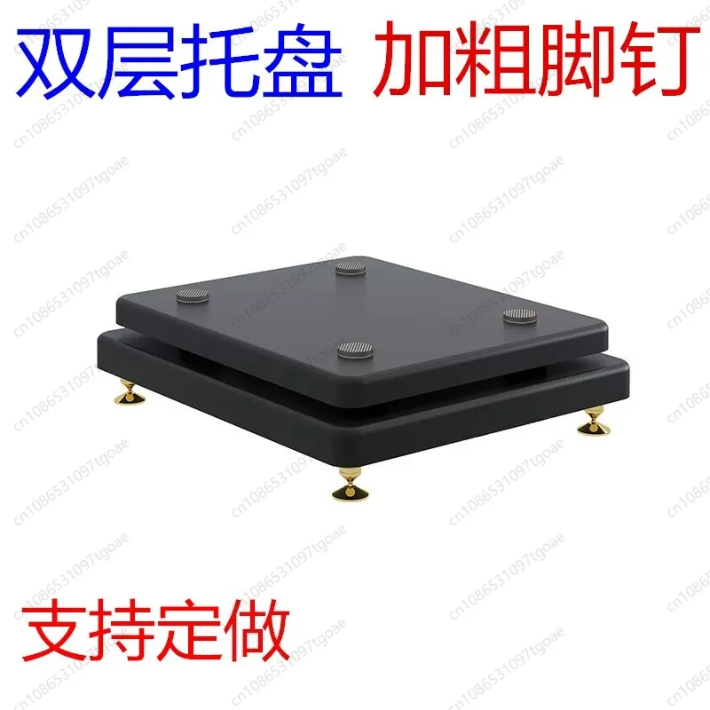 Audio Shock Absorbing Base Tray Double Layer Speaker Isolation Stand With Brass Foot Spikes For Subwoofer Home Stereo System