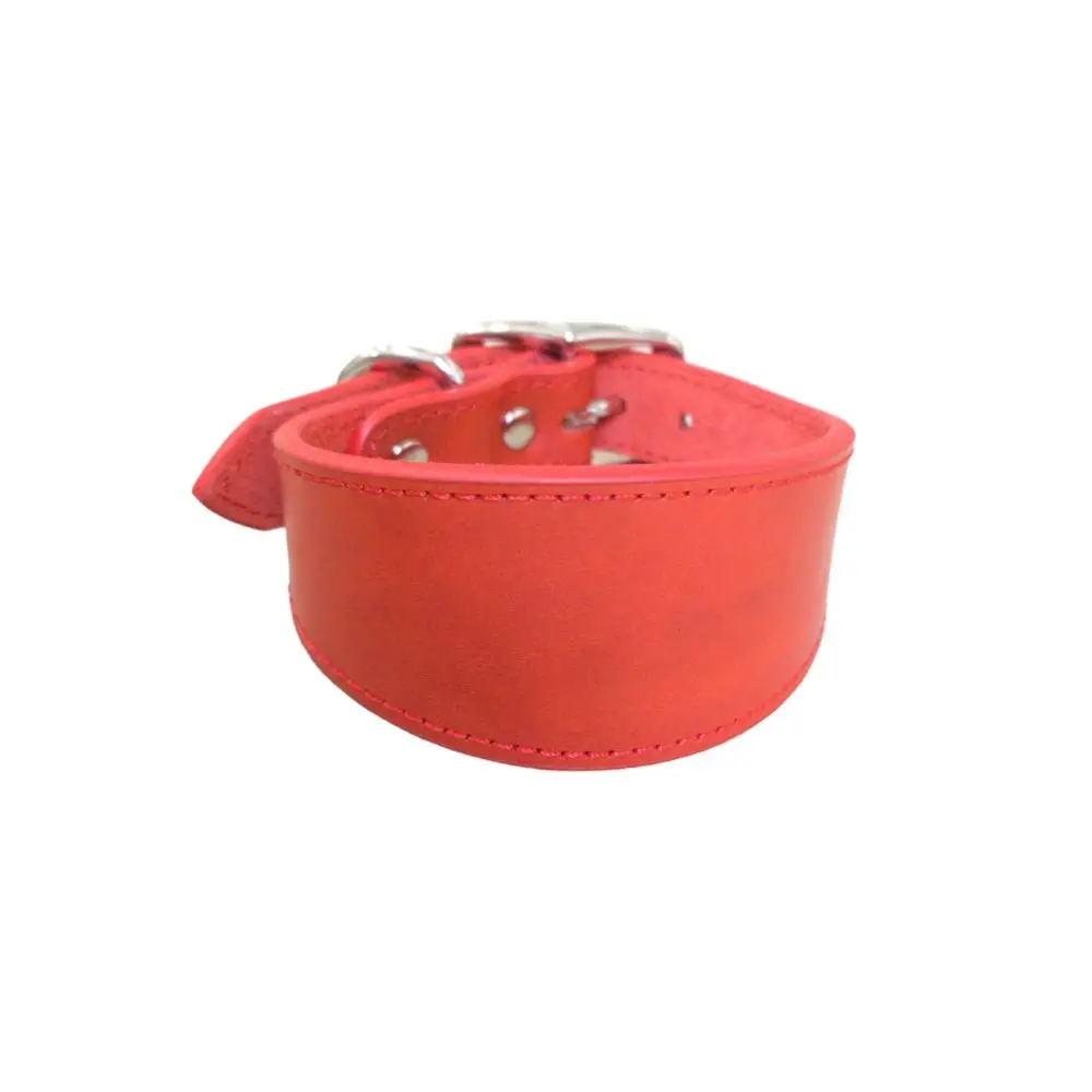 Collar ancho ajustable para perro, cuero vacuno suave, collares de razas grandes, cómodos, sin tirar, accesorios para perros, galgos italianos