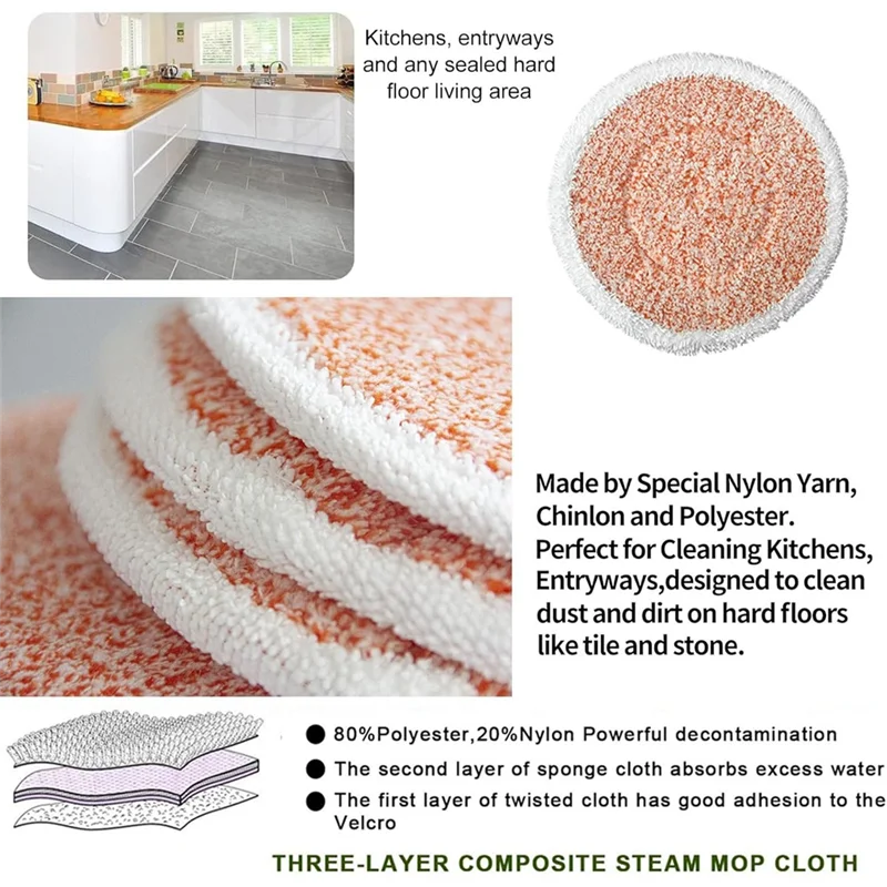 N98R 8Pcs สําหรับ Bissell 3897A เปลี่ยนหมุน Steam Mop Pads สําหรับ Bissell Spinwave Smartsteam ขัด 3897A,3712,3712W