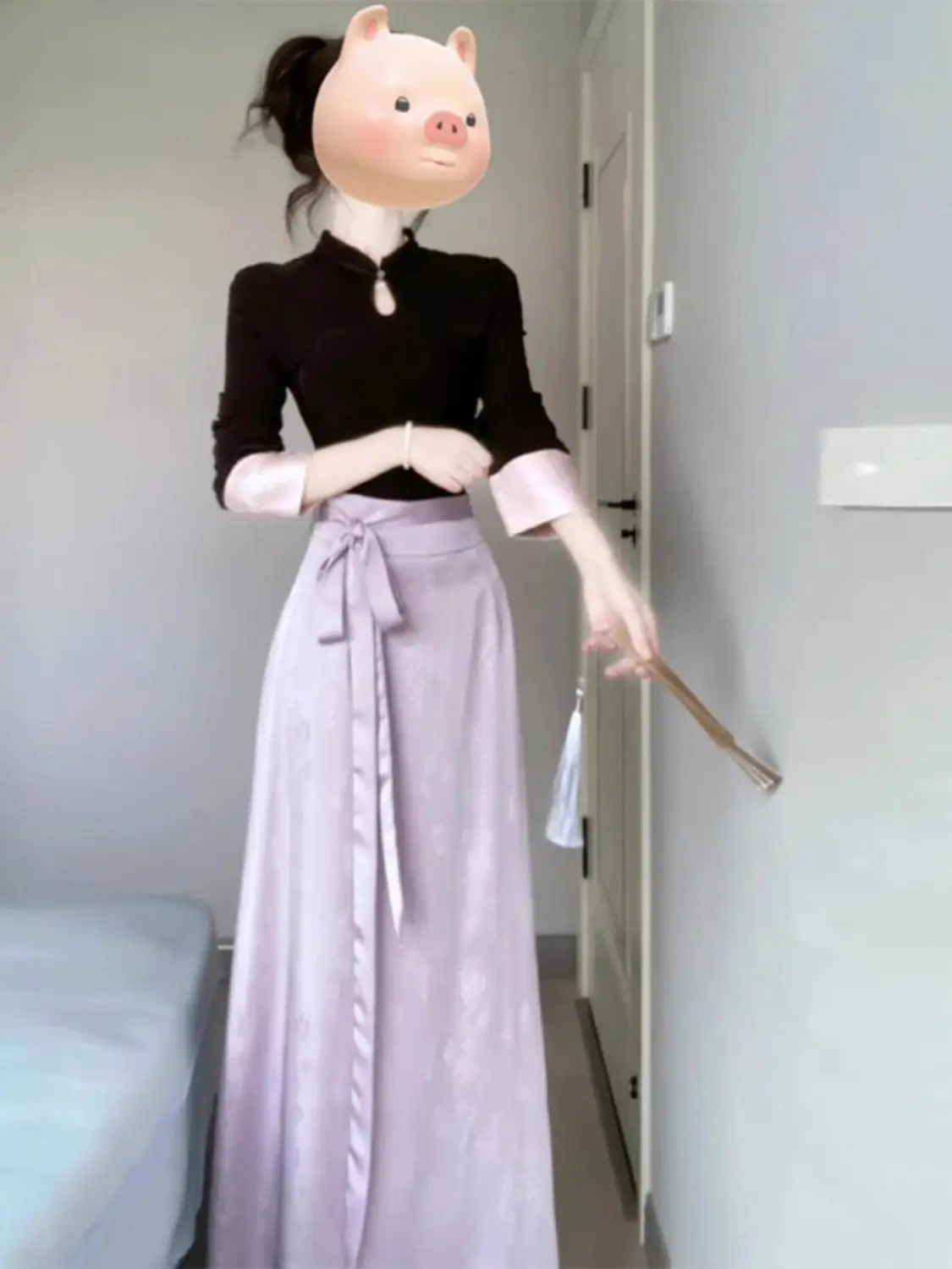 New Chinese Style Suit High-End Temperament Jacquard Skirt Two-Piece Set A Complete Set Of Autumn And Winter Wear Top Skirt