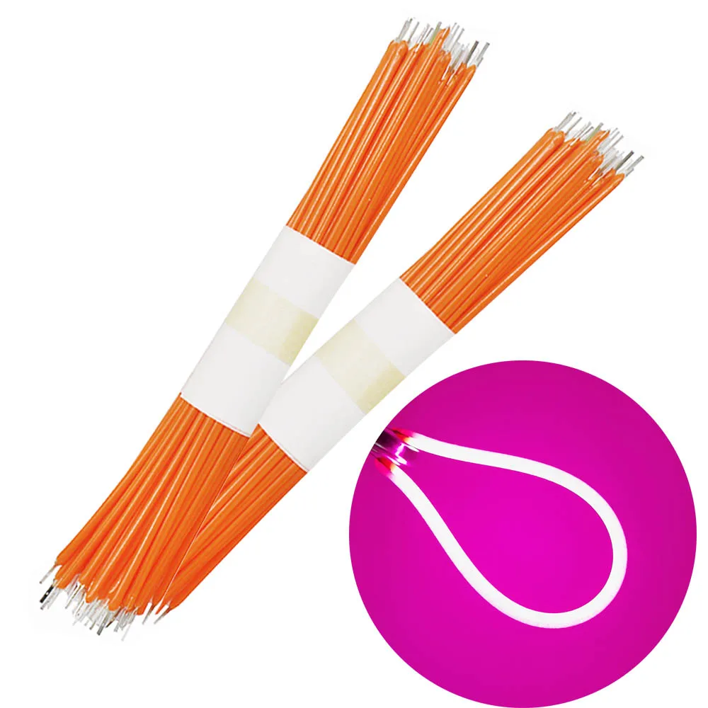 

New Style 3V LED Flexible filament 130mm RED Green Blue Pink 2200K Bulb Filament High Lighting Accessories DIY Diode car Beads