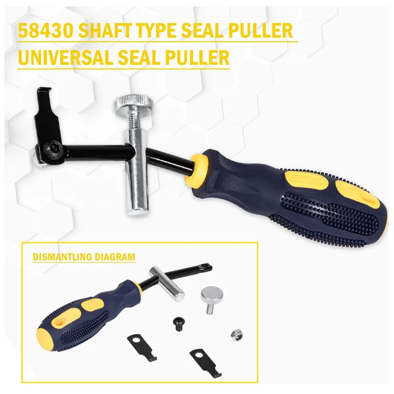 NONY 58430 & SP009 Shaft Type Seal Puller Universal Seal Puller for Auto & Motorcycles W/ Spare Hook Crankshaft Camshaft Remover