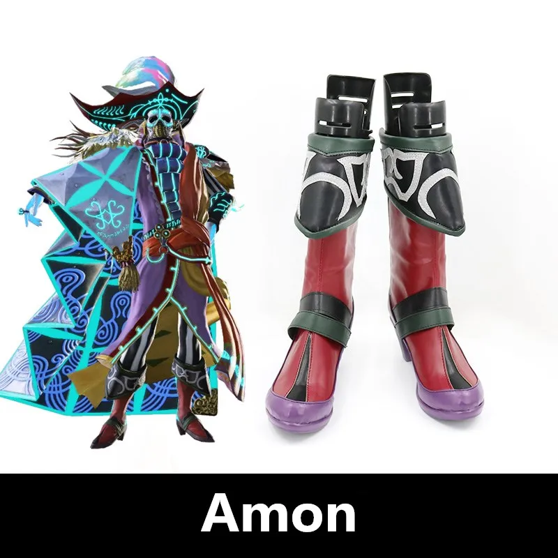 

Final Fantasy 14 Amon Cosplay Costume Shoes Handmade Faux Leather Boots