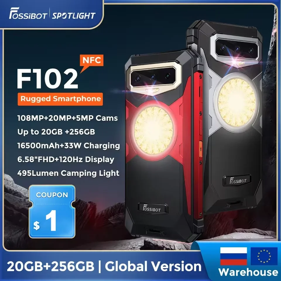 頑丈なスマートフォン,FOSSiBOT-F102 mAh, 20GB,16500 GB, Android