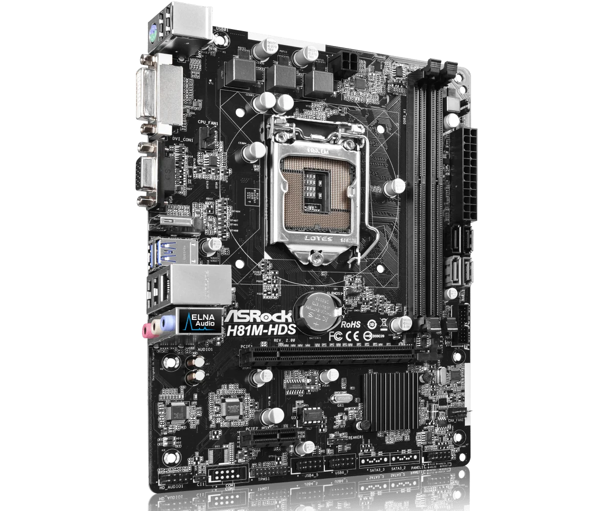ASROCK H81M-HDS R2.0 Motherboard Intel H81 LGA 1150 DDR3 16 GB