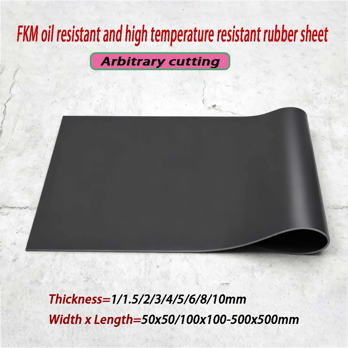 

FKM Fluorine Rubber Sheet High Temperature Resistant Oil Proof Corrosion Acid Alkali Resistant Industrial Gasket
