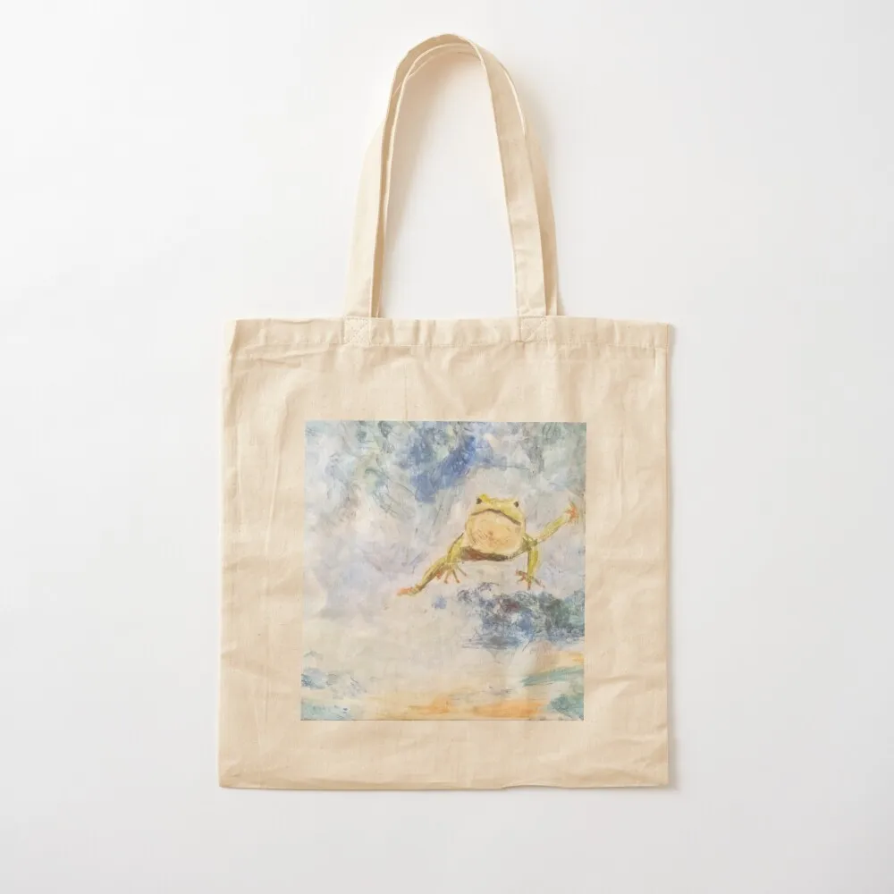 Flying dancing frog in the clouds Tote Bag Custom bag university shopper bag Gift bags