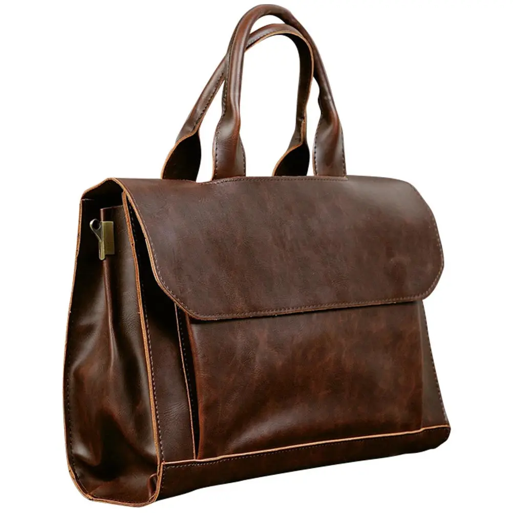 1Pcs PU Briefcase Functional Business Handbag for Students Professionals Laptop Computer Bag Portable Attache Case