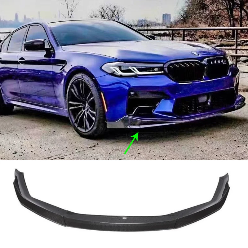 Car Front Bumper Lip Splitter Diffuser Body Kit Guard Protection Carbon Fiber For BMW 5Series F90 M5 2021 2022