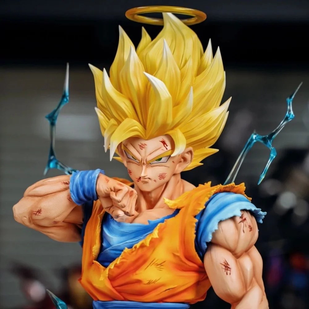 Anime Dragon Ball Z Son Goku Ssj2 Figure Led Base Super Saiyan 2 Goku 33cm/12.2inch Pvc Action Figures Collection Model Toys view 5