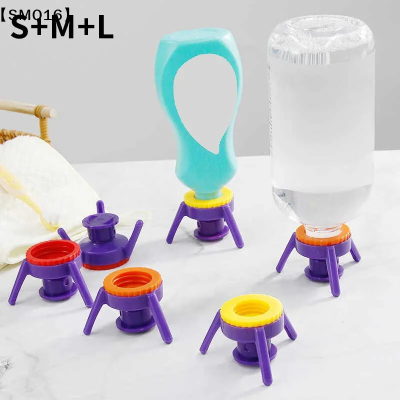3Pcs Plastic Bottle Upside Down Drain Holder With 3 Different Sizes And Stable Tripod Design Kitchen Bathroom Organization【SMQ】