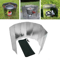 Camping Portable 10 Plates Stove Wind Shield Folding Outdoor Picnic BBQ Gas Burner Windproof Screen Guard Cookware Supplies