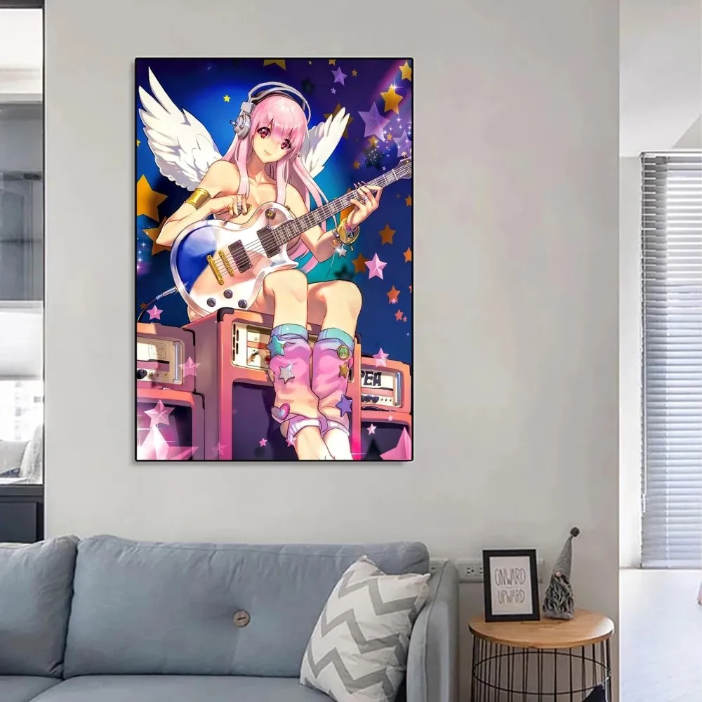 Super Sonico Manga Classic Anime No Framed Poster Kraft Club Bar Paper Vintage Poster Wall Art Painting Bedroom Study Stickers