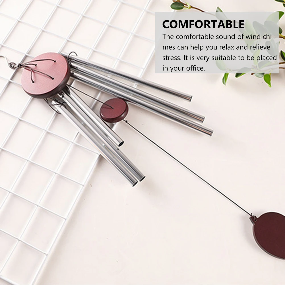 

1Pcs Metal Wind Chime Solid Wood Aluminum Tube Creative Ornament Decoration Relaxing Sound Craft Gifts for Home Garden Cafe