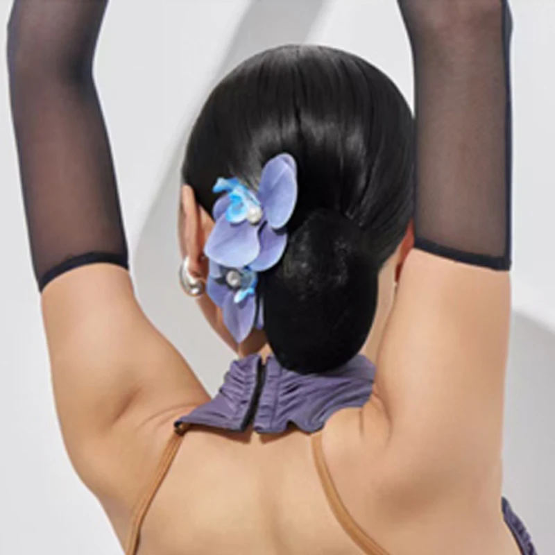 New Latin Dance Accessories For Women Chacha Rumba Dance Headwear Adults Latin Dance Gloves Stage Practice Headdress DW251