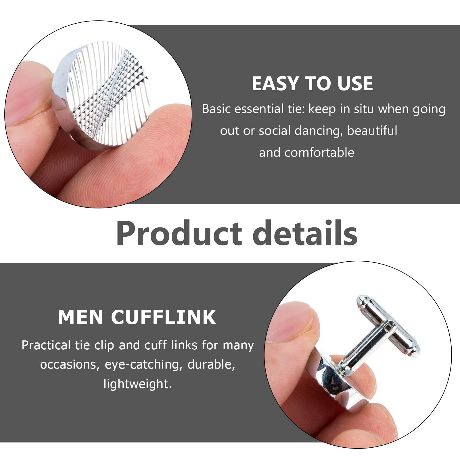 

4Pairs Mens Brass Cufflinks Classic Polished Surface for Tuxedo Shirts Suit Cufflinks Easy Use Jewelry Gift Mans Cufflink