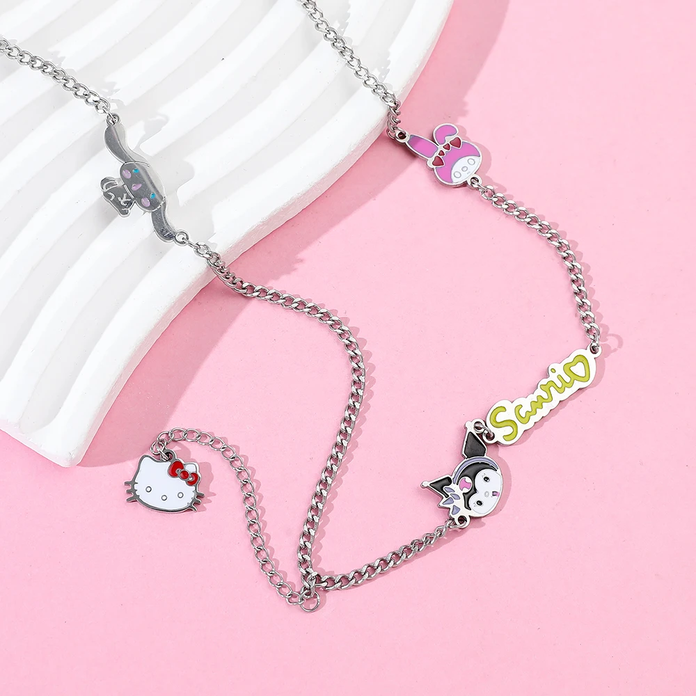 قلادات سانريو كورومي للنساء ، مرحبا كيتي وقرفة القرفة قلادة حلوة ، هدية الموضة #4