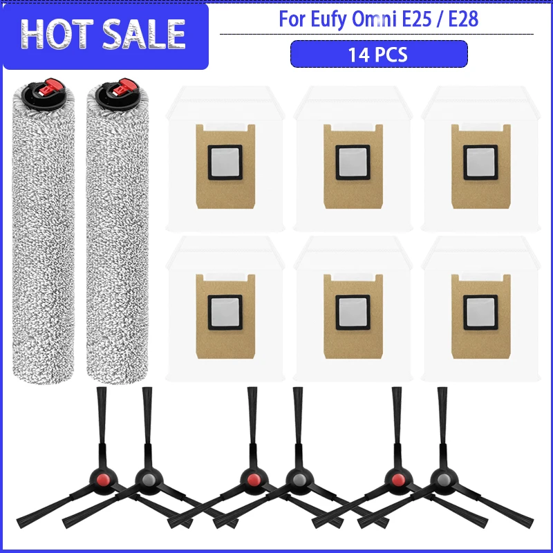 

Roller Mop Cloth Side Brush Filter Dust Bag For Eufy Omni E25 / E28 Robot Robot Vacuum Spare Part Accessories Consumables