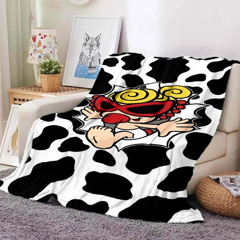 H-Hysteric-s M-Mini Cute Character Print Flannel Blanket Ultra Soft Warm Throw For Couch Bedroom Living Room Indoor Home Gift
