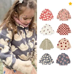 24 New KS Boys Girls Fleece Coat Swan Lemon Dinosaur Jacket Thickened Kids Winter Coat Girls Outfit