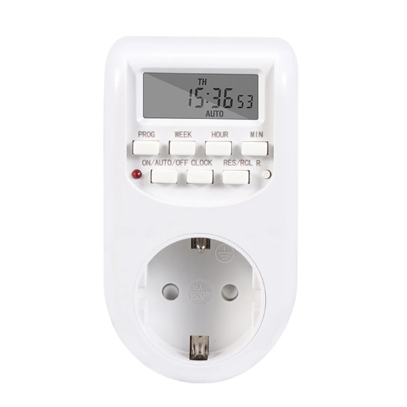 Digital Timer Switch European Plug Kitchen Timer Outlet 220VAC 50Hz 10A 2200W Programmable Electronic Timing Socket Smart Home