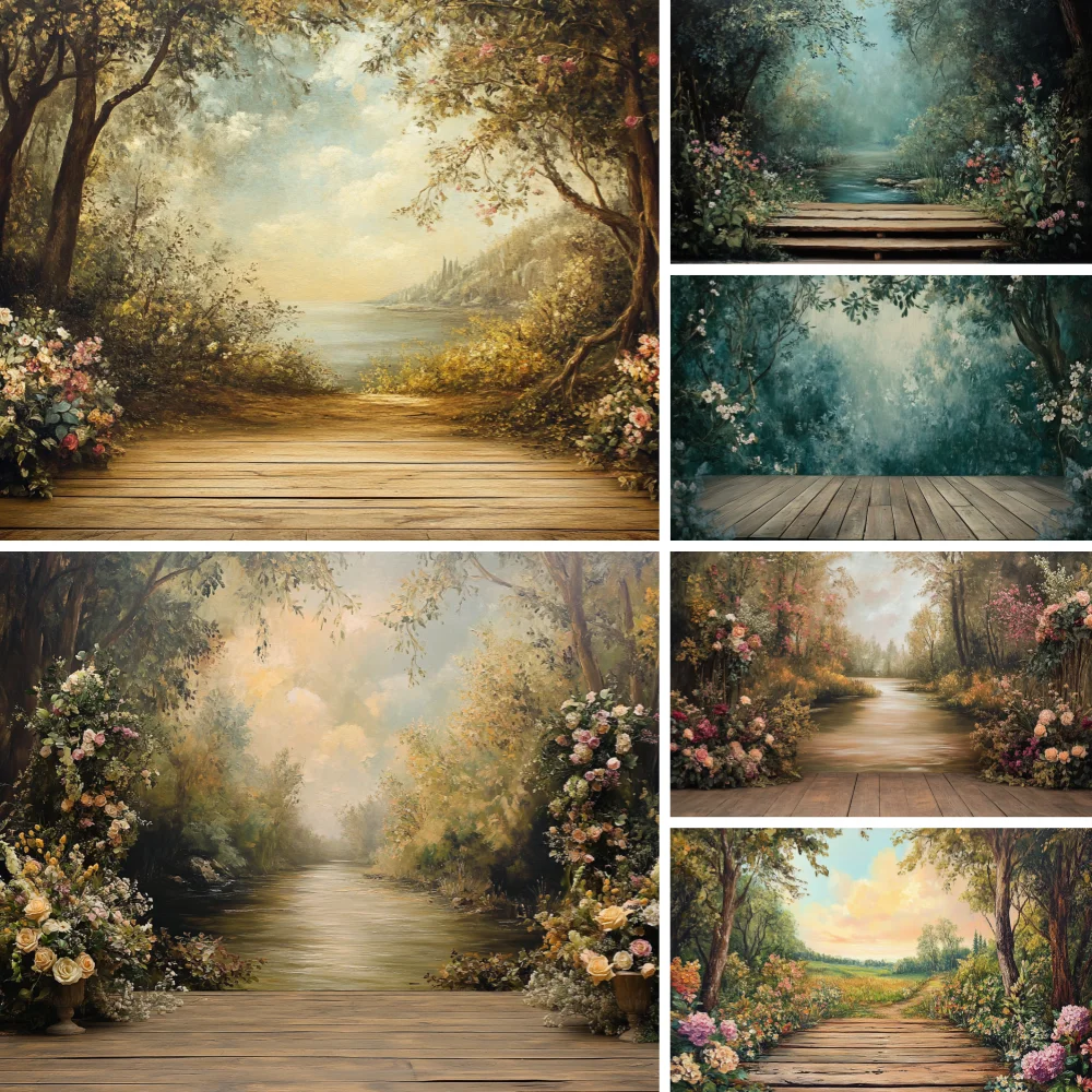 

Vintage Garden Photography Backdrop Enchanted Forest Ivy Deer River Path Wedding Baby Shower Portrait Decor Photo Backgrounds