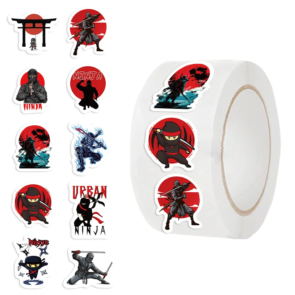 500PCS/Roll Japanese Ninja Game Stickers Cool Warrior Ninja Decals Kids Funny Toy DIY Phone Bike Skateboard Stationery Toys Gift