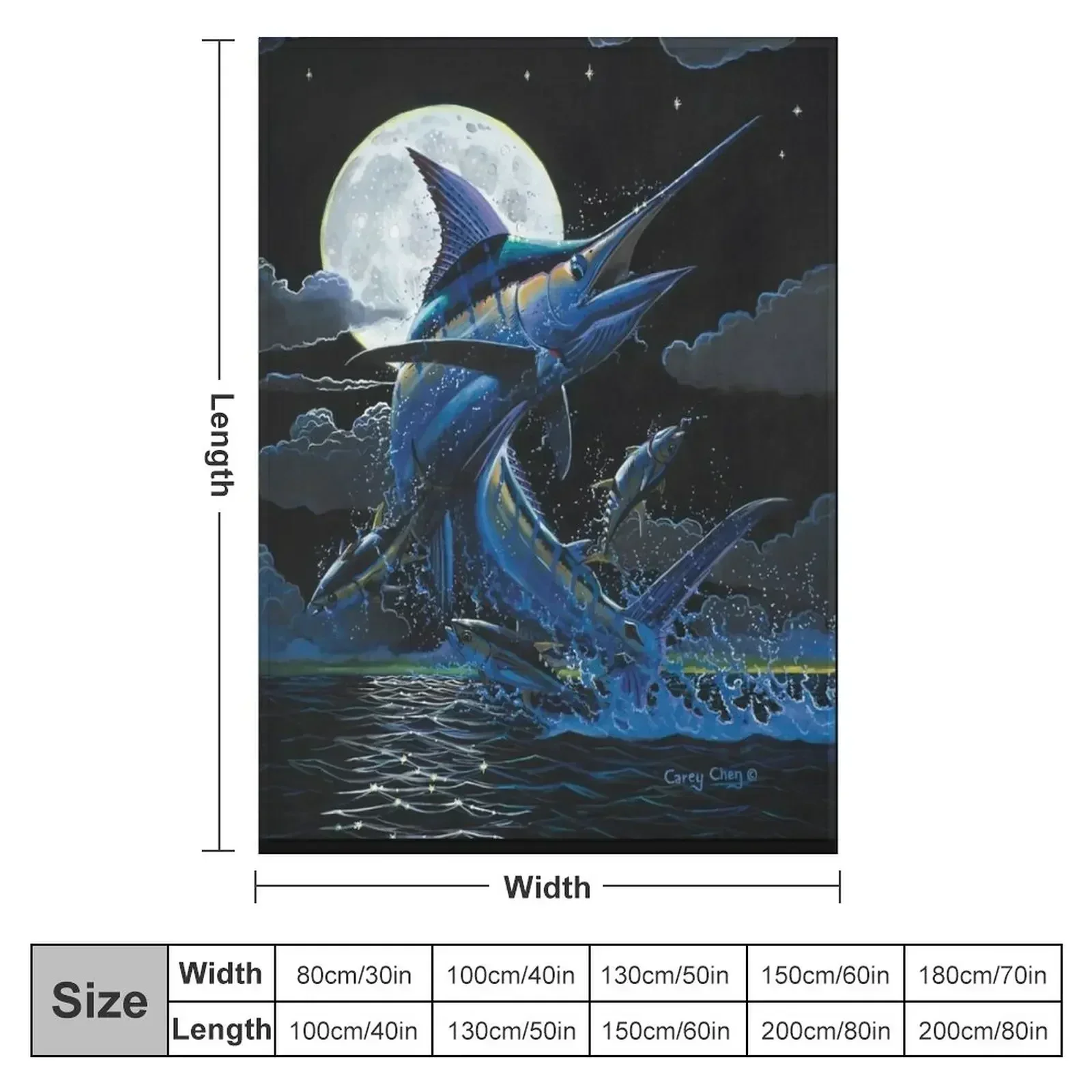 Marlin Moon Throw Blanket bed plaid Flannel Summer Beddings Decorative Sofa Furrys Kid'S Blankets