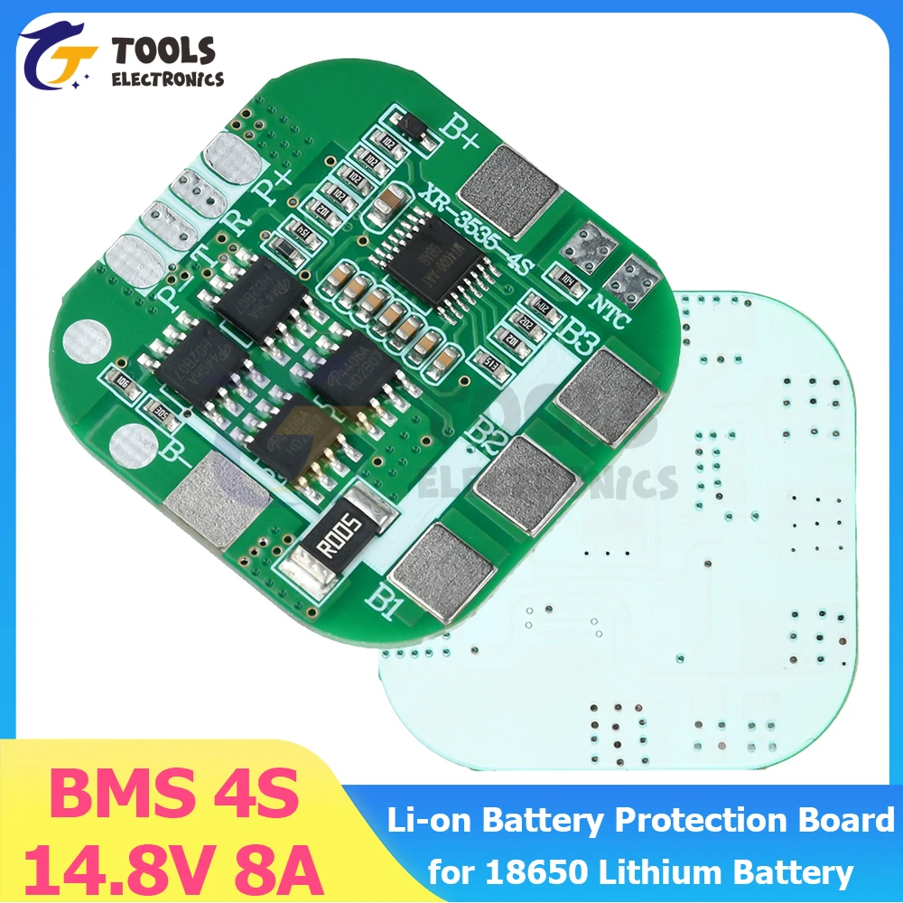 

BMS 4S 14.8V 8A Lithium Battery Protection Board 18650 Power Lithium Battery Same Port Equalization Balance Board