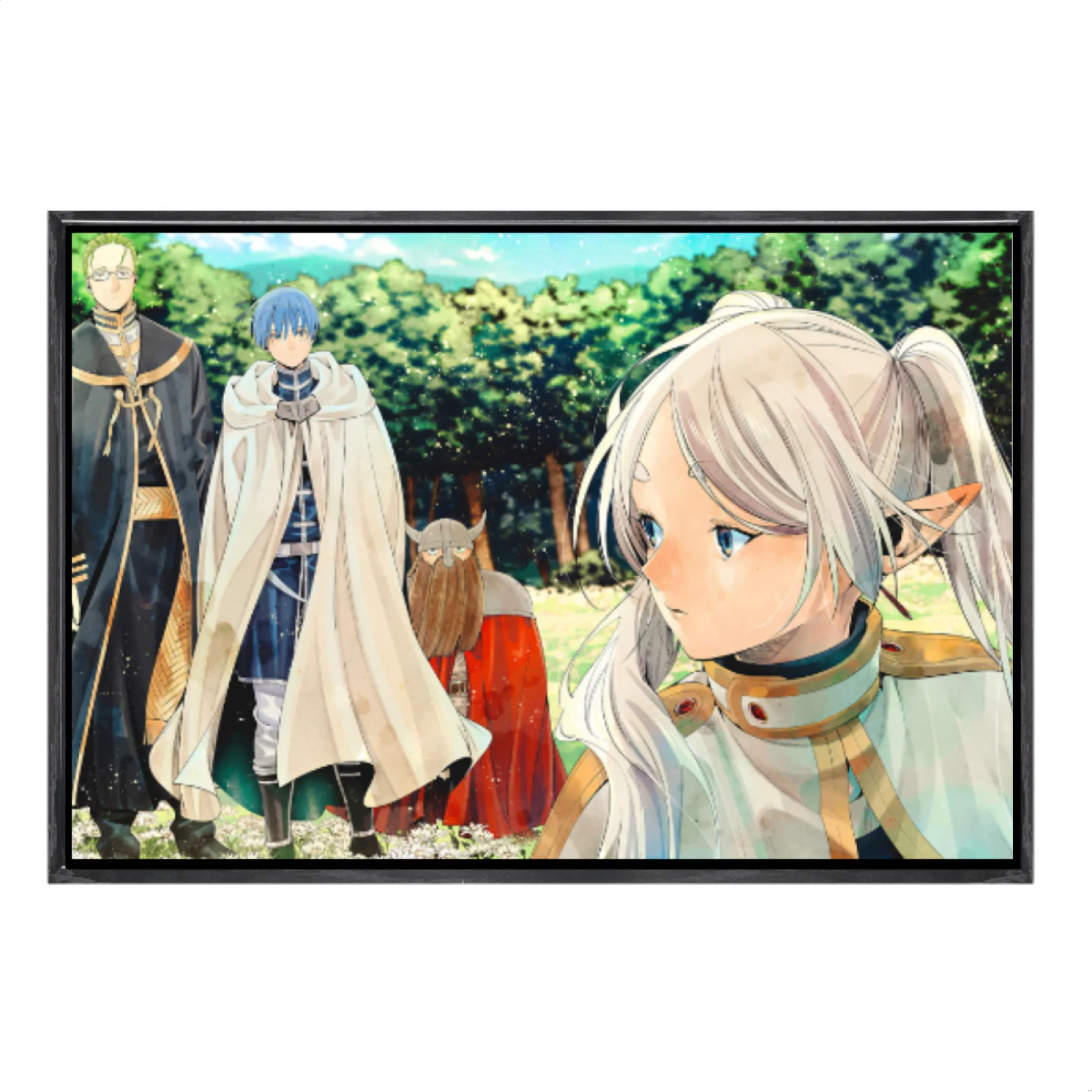 

Японская манга, многоразмерный холст, постер в двойной рамке, настенное искусство, Frieren, домашний декор для гостиной, спальни