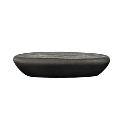 Italian designer minimalist industrial low height oval stone coffee table modern outdoor garden furniture