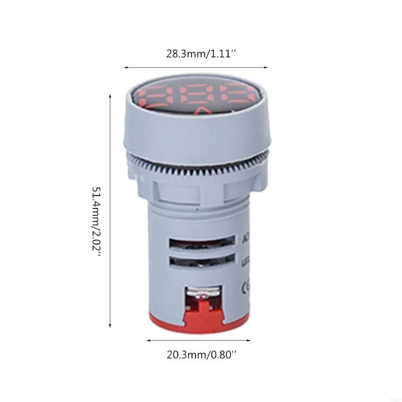 Chỉ báo đồng hồ đo điện áp tròn 652F 24-500V 22mm Bảng điều khiển kỹ thuật số Vôn kế công cụ