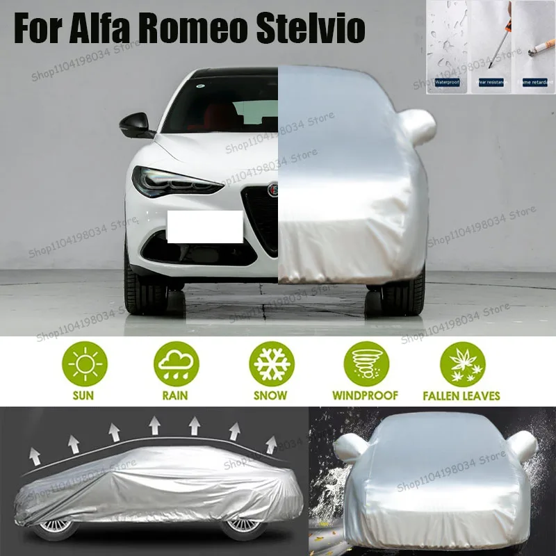 

For Alfa Romeo Stelvio Auto Anti snow Anti dust Sunscreen Anti-uv Anti peeling paint And Anti Rainwater 210t car cover Car cover