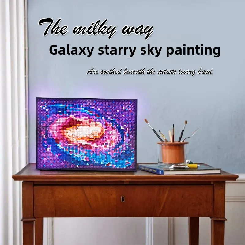 2100PCS The Milky Way Galaxy Building Blocks Pixel Painting Starry Night Micro Assemble Bricks Toys Wall Decor Gift For Adult