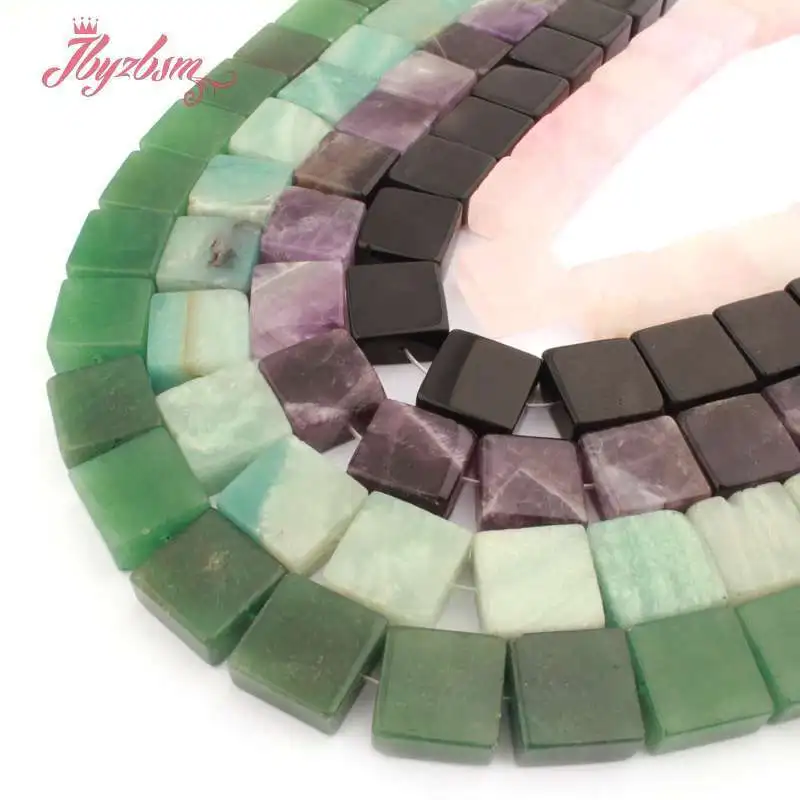 Wave Square Agates Amazonite Natural Stone Beads 15 inches for DIY Charms Accessories Necklace Bracelet  Jewelry Making 7x14mm