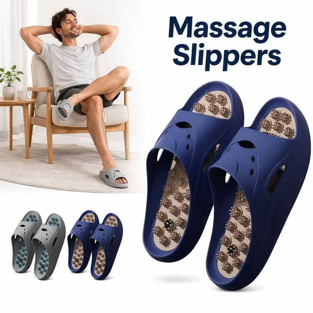 New Acupressure Massage Slippers Men Anti-Slip Anti-odor Sandals Slippers Lightweight Soft Bottom Home Slippers Relieve Fatigue