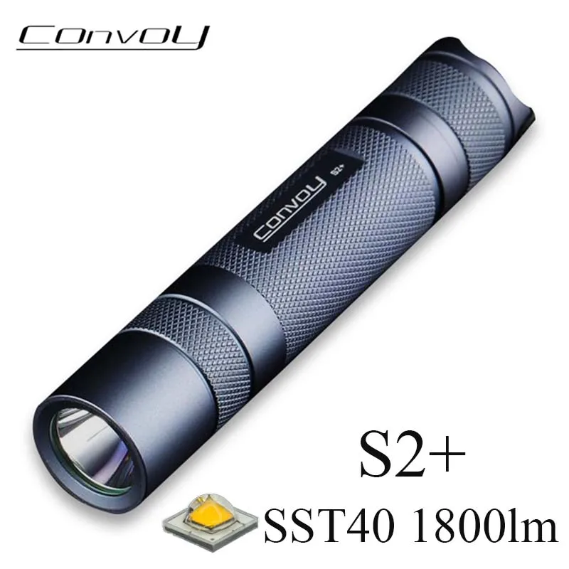 Convoy S2 Plus with Luminus SST40 Linterna Led Flashlight Torch High Powerful 18650 Multicolour Flash Light 1800lm Camping Lamp