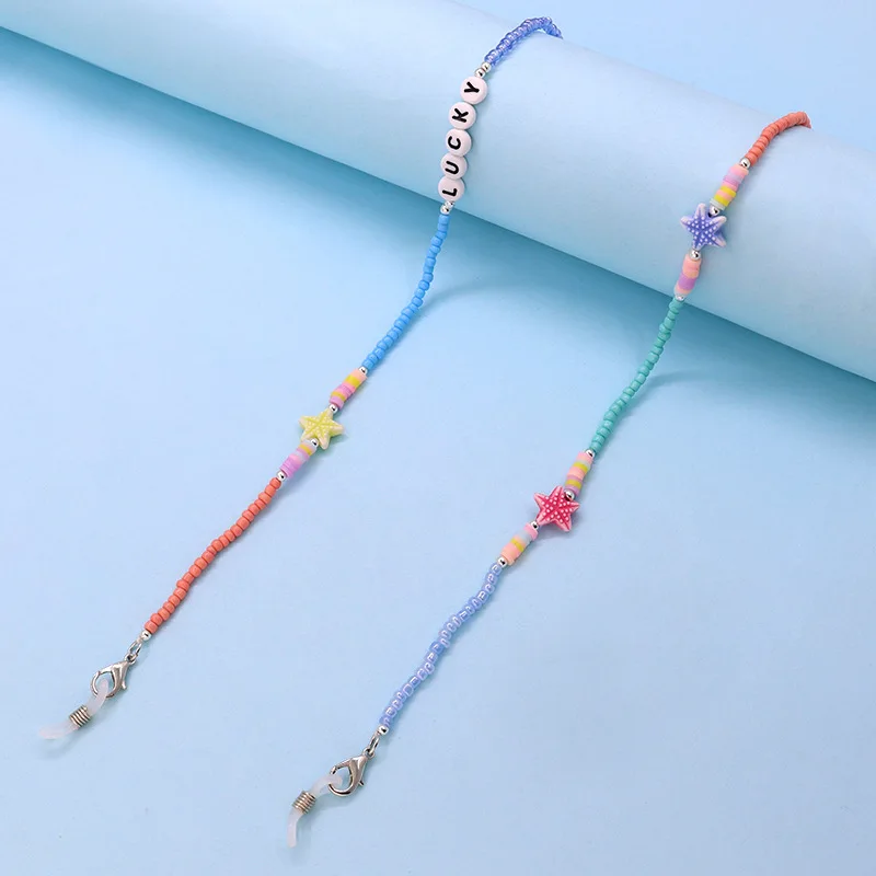 Acrylic Candy Color Beaded Glasses Chain Neck Strap Jewelry for Women Love Sunglasses Mask Holder Lanyard Glasses Accessories