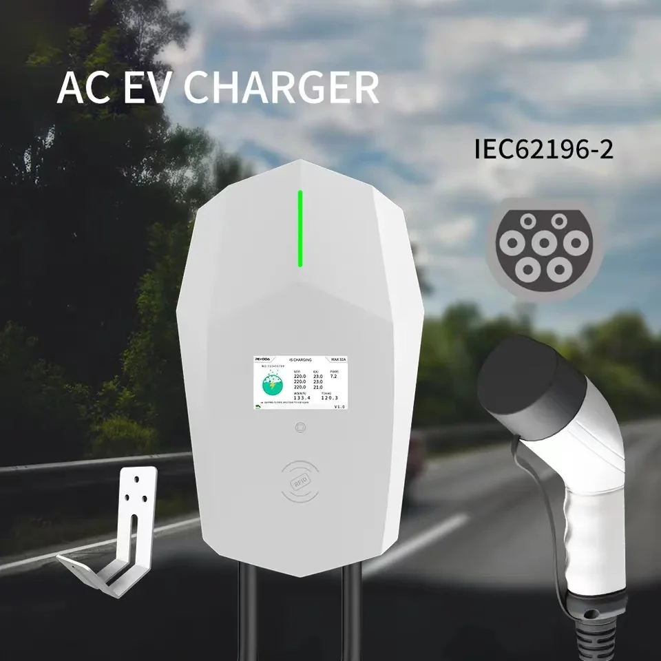 low price type 2 to gbt 5 meter personalized wholesale price metal body 7.2kw 4g ev charger with 5 connector