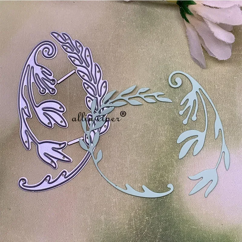 

New 2Pcs Leaf decoration Metal Cutting Dies Stencils Die Cut for DIY Scrapbooking Album Paper Card Embossing