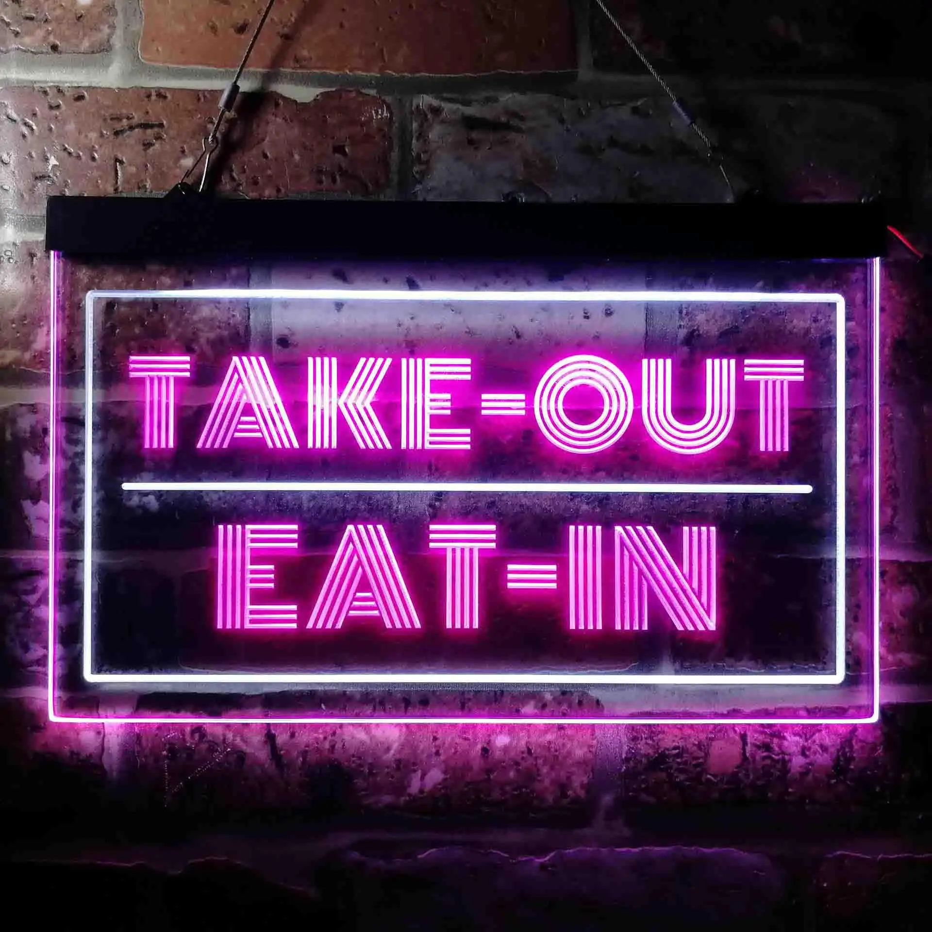 TAKE-OUT. EAT-IN Dual Color Led Neon Sign st6-i3653
