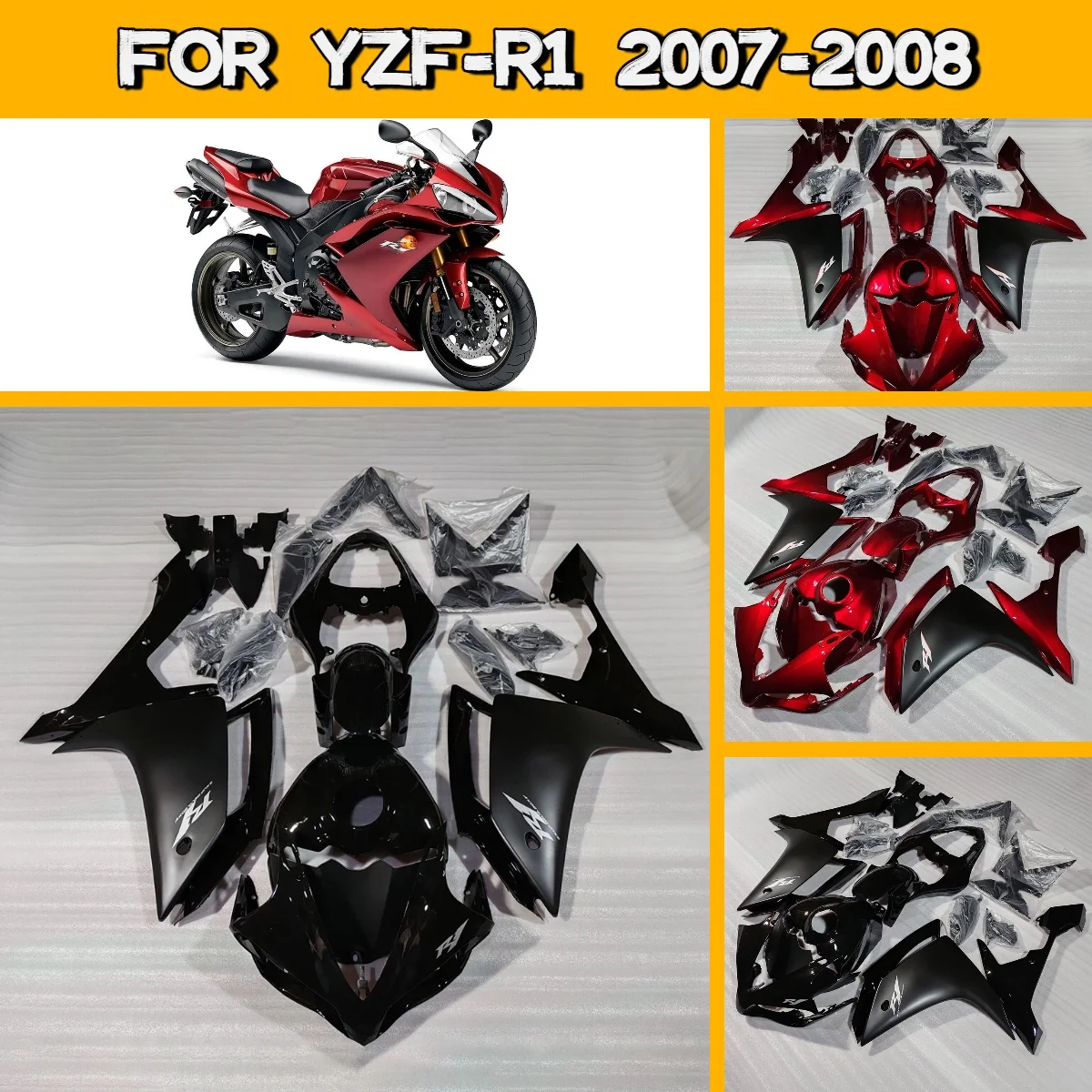 

Комплект литых обтекателей уникального дизайна для Yamaha YZF R1 2007-2008 годов, сменный комплект обтекателей YZFR1 07-08