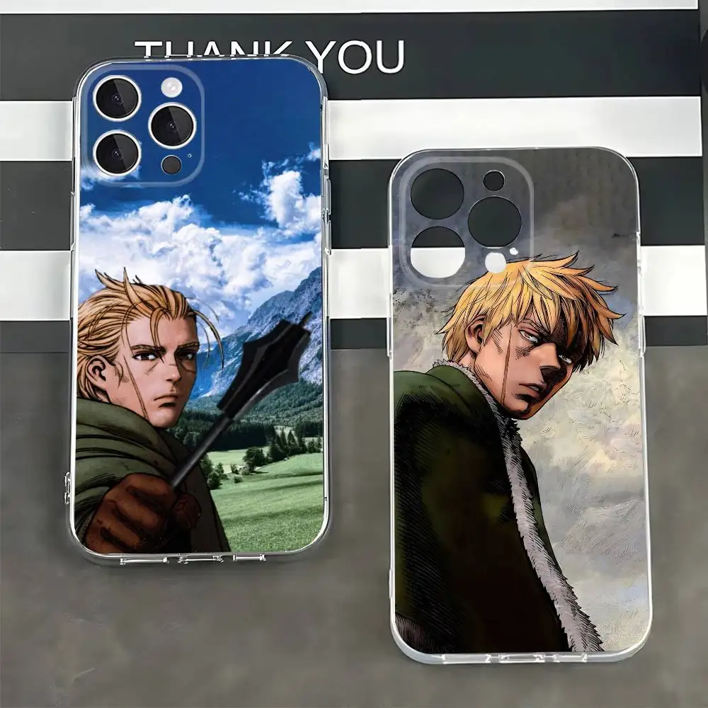 Vinland Saga Thorfinn Transparent Protective Cover for iPhone 7,8,11,12,13,14,15,16,17,Pro Max,Plus,X,XR,XS Max,SE,12 mini