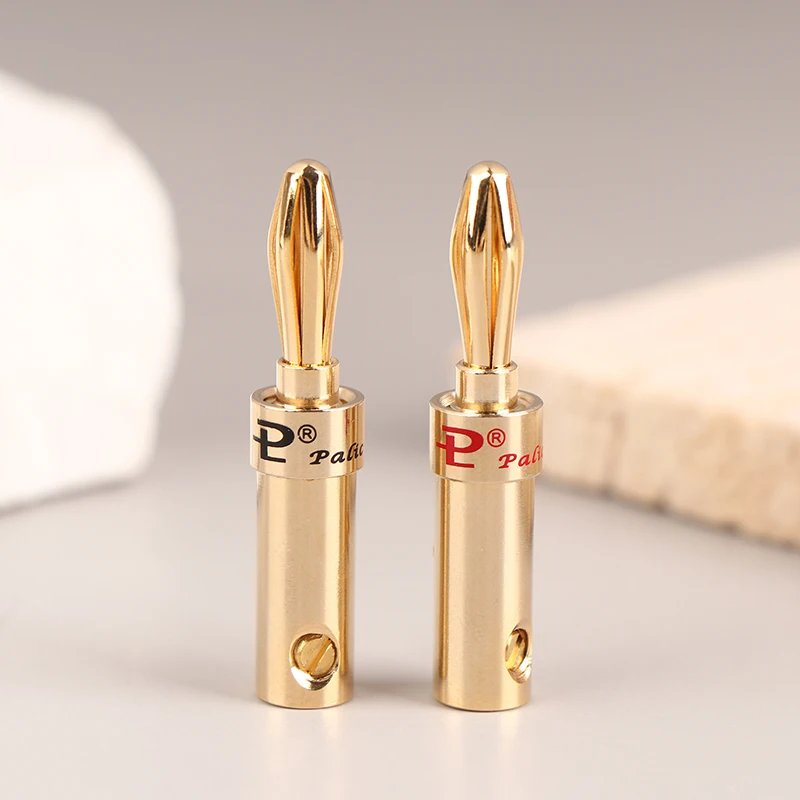 2Pcs Gold-plated Copper Cross Banana Speaker Plug Connector Adapter Audio Banana Connectors for Speaker Wire Amplifiers