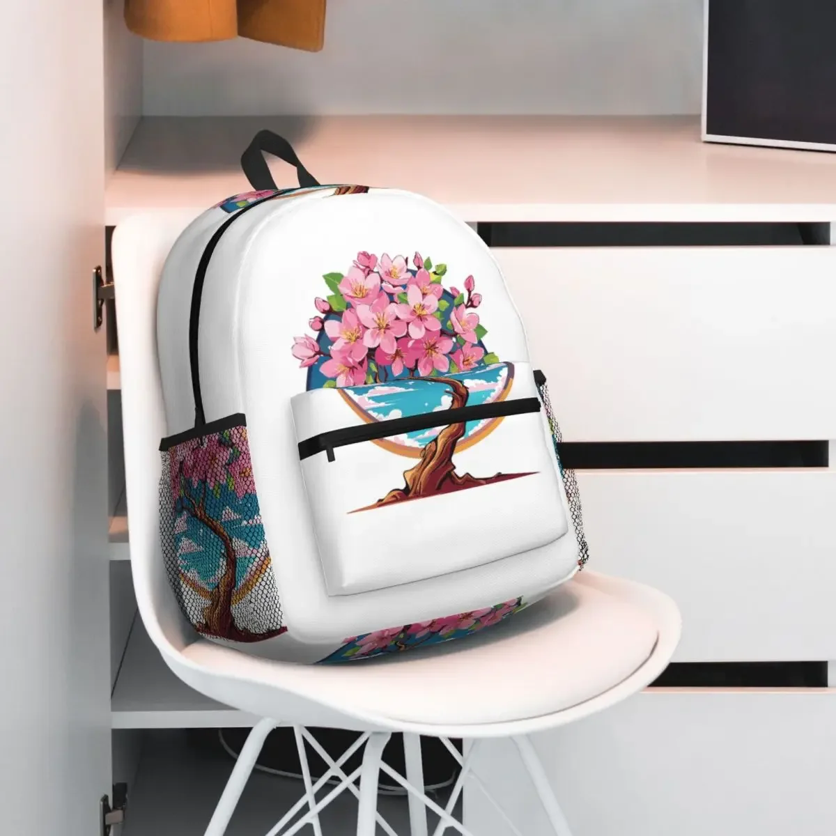 

Красивый весенний рюкзак с розовым вишневым деревом, рюкзак большой вместимости, школьная сумка, сумки на плечо для мужчин и женщин