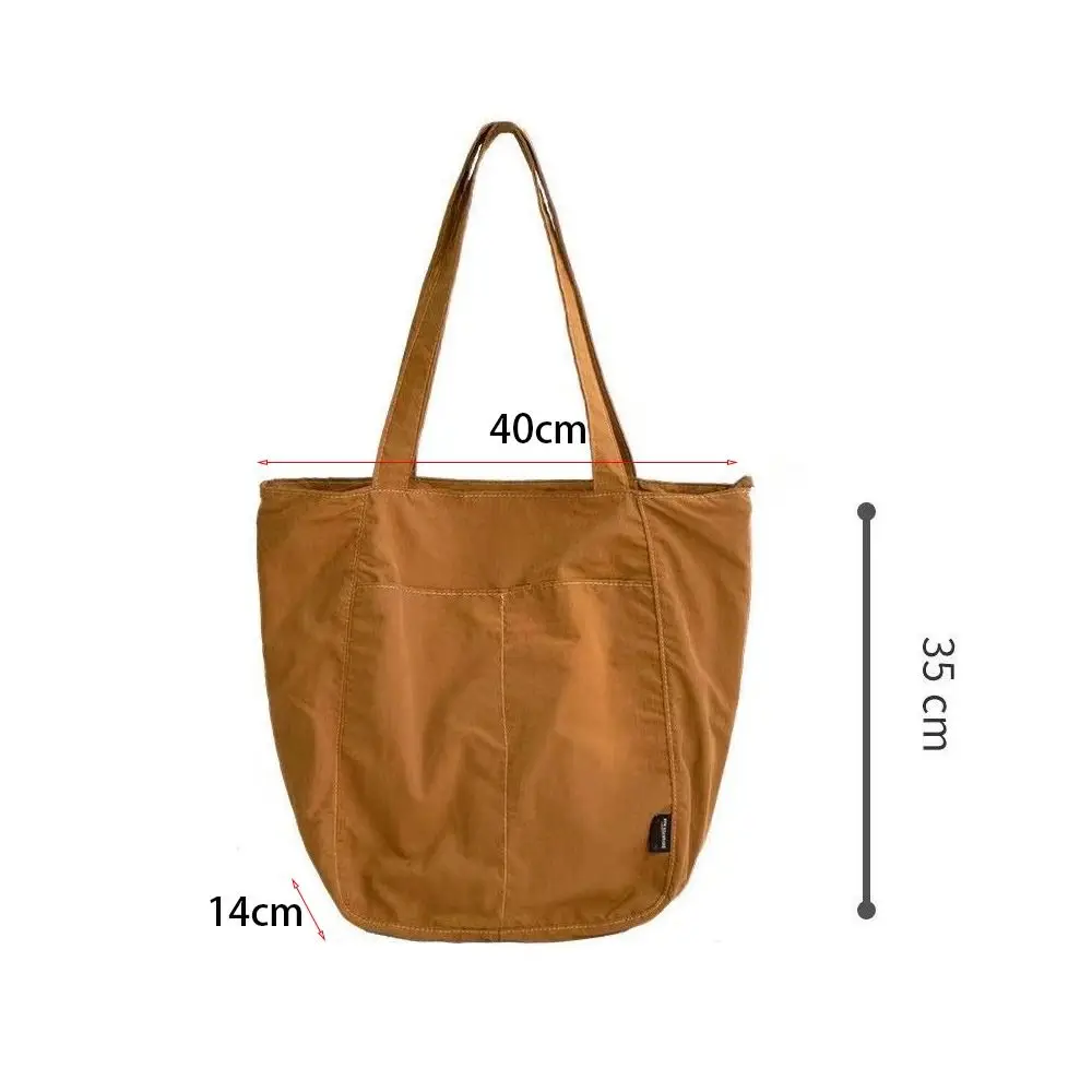 Portable Nylon Shoulder Bag Solid Color Large Capacity Handbag Tote Bags Lightweight Female Satchels Women Girl